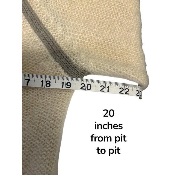 Vintage René Tener for Outlander Wool Mohair Cardigan – Cream Shawl Collar, Made - Picture 4 of 6